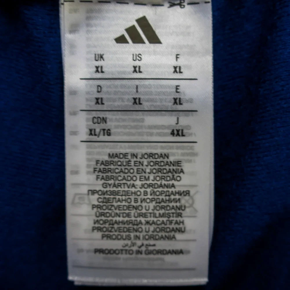 Adidas Track Pants Mens XL Navy Tapered Joggers Zip Ankle Zip Pockets Athletic